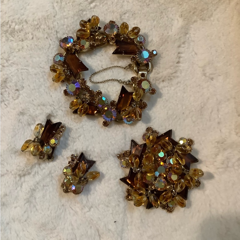 Gold and Brown Bracelet with Vintage Charm